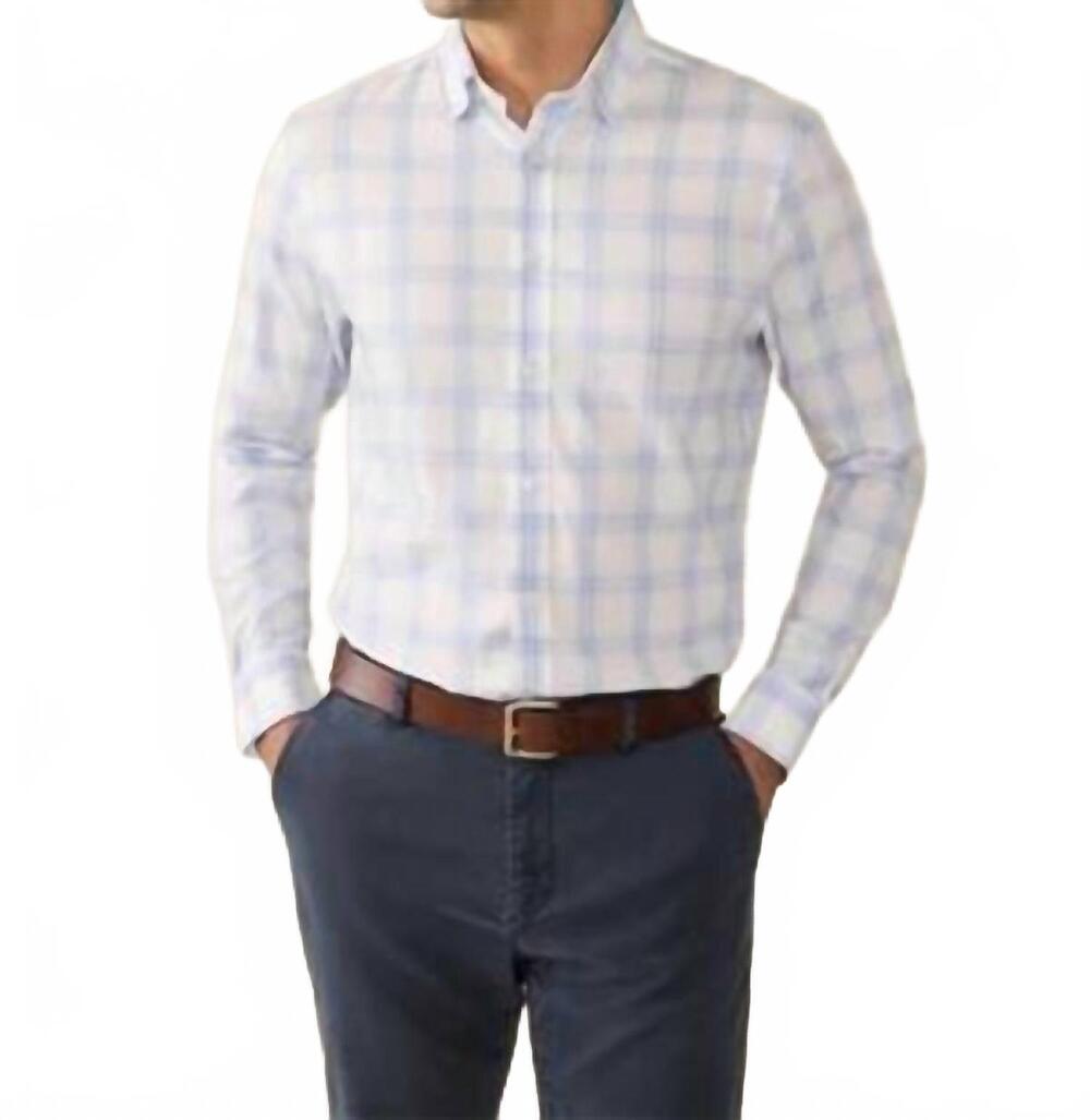NEW FAHERTY movement shirt in iris river plaid